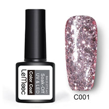 Load image into Gallery viewer, 8ml Nail Art Shining Glitter Sequins Platinum Paint Gel Crystal Nail Art Soak off Platinum Rose Gold UV Gel Nail Polish