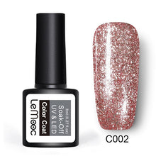Load image into Gallery viewer, 8ml Nail Art Shining Glitter Sequins Platinum Paint Gel Crystal Nail Art Soak off Platinum Rose Gold UV Gel Nail Polish