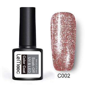 8ml Nail Art Shining Glitter Sequins Platinum Paint Gel Crystal Nail Art Soak off Platinum Rose Gold UV Gel Nail Polish