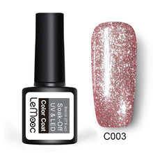 Load image into Gallery viewer, 8ml Nail Art Shining Glitter Sequins Platinum Paint Gel Crystal Nail Art Soak off Platinum Rose Gold UV Gel Nail Polish