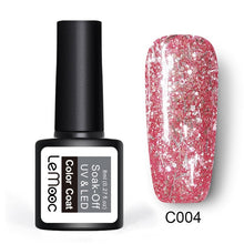 Load image into Gallery viewer, 8ml Nail Art Shining Glitter Sequins Platinum Paint Gel Crystal Nail Art Soak off Platinum Rose Gold UV Gel Nail Polish