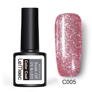 8ml Nail Art Shining Glitter Sequins Platinum Paint Gel Crystal Nail Art Soak off Platinum Rose Gold UV Gel Nail Polish
