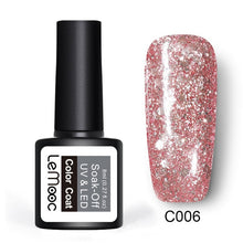 Load image into Gallery viewer, 8ml Nail Art Shining Glitter Sequins Platinum Paint Gel Crystal Nail Art Soak off Platinum Rose Gold UV Gel Nail Polish