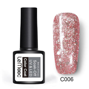 8ml Nail Art Shining Glitter Sequins Platinum Paint Gel Crystal Nail Art Soak off Platinum Rose Gold UV Gel Nail Polish