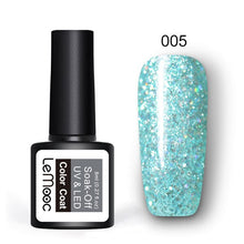 Load image into Gallery viewer, 8ml Nail Art Shining Glitter Sequins Platinum Paint Gel Crystal Nail Art Soak off Platinum Rose Gold UV Gel Nail Polish
