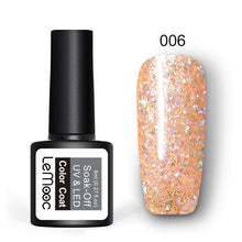 Load image into Gallery viewer, 8ml Nail Art Shining Glitter Sequins Platinum Paint Gel Crystal Nail Art Soak off Platinum Rose Gold UV Gel Nail Polish