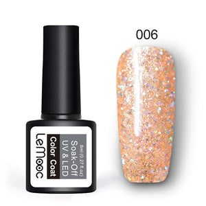 8ml Nail Art Shining Glitter Sequins Platinum Paint Gel Crystal Nail Art Soak off Platinum Rose Gold UV Gel Nail Polish