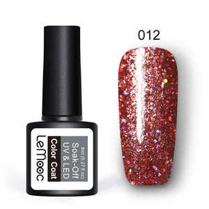 8ml Nail Art Shining Glitter Sequins Platinum Paint Gel Crystal Nail Art Soak off Platinum Rose Gold UV Gel Nail Polish
