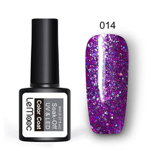 Load image into Gallery viewer, 8ml Nail Art Shining Glitter Sequins Platinum Paint Gel Crystal Nail Art Soak off Platinum Rose Gold UV Gel Nail Polish