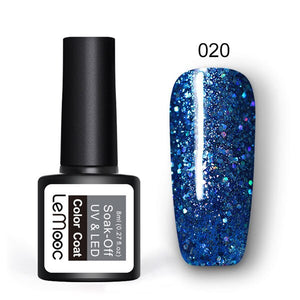 8ml Nail Art Shining Glitter Sequins Platinum Paint Gel Crystal Nail Art Soak off Platinum Rose Gold UV Gel Nail Polish