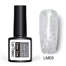 Load image into Gallery viewer, 8ml Nail Art Shining Glitter Sequins Platinum Paint Gel Crystal Nail Art Soak off Platinum Rose Gold UV Gel Nail Polish