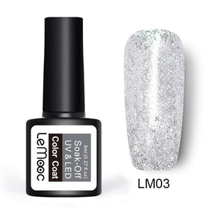 8ml Nail Art Shining Glitter Sequins Platinum Paint Gel Crystal Nail Art Soak off Platinum Rose Gold UV Gel Nail Polish