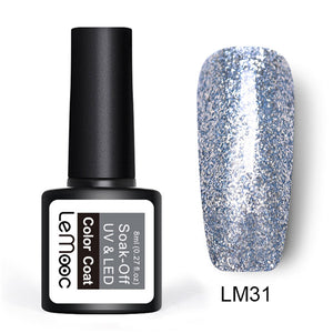 8ml Nail Art Shining Glitter Sequins Platinum Paint Gel Crystal Nail Art Soak off Platinum Rose Gold UV Gel Nail Polish