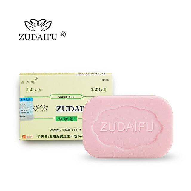 Psoriasis Antibacterial Cream Sulfur Soap ZUDAIFU Handmade Chinese Herbal Restrain Bacterium Sulphur Soap Whitening Bath